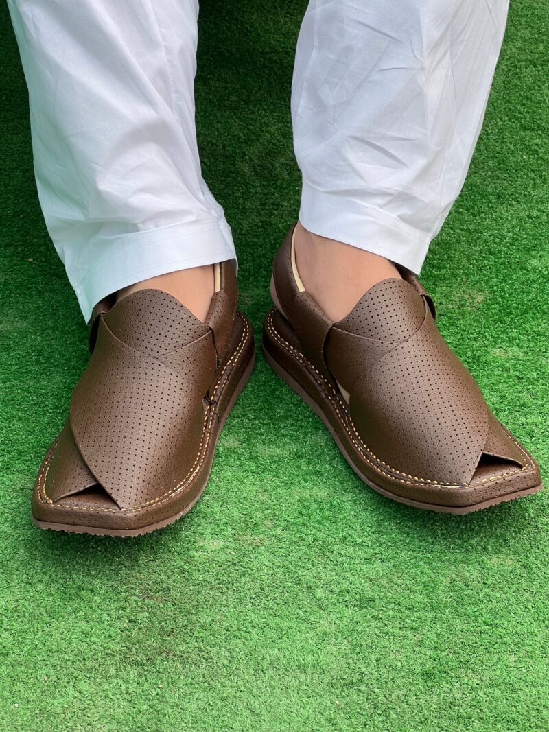 Medicated Kaptan Chappal Dotted Brown - Image 12