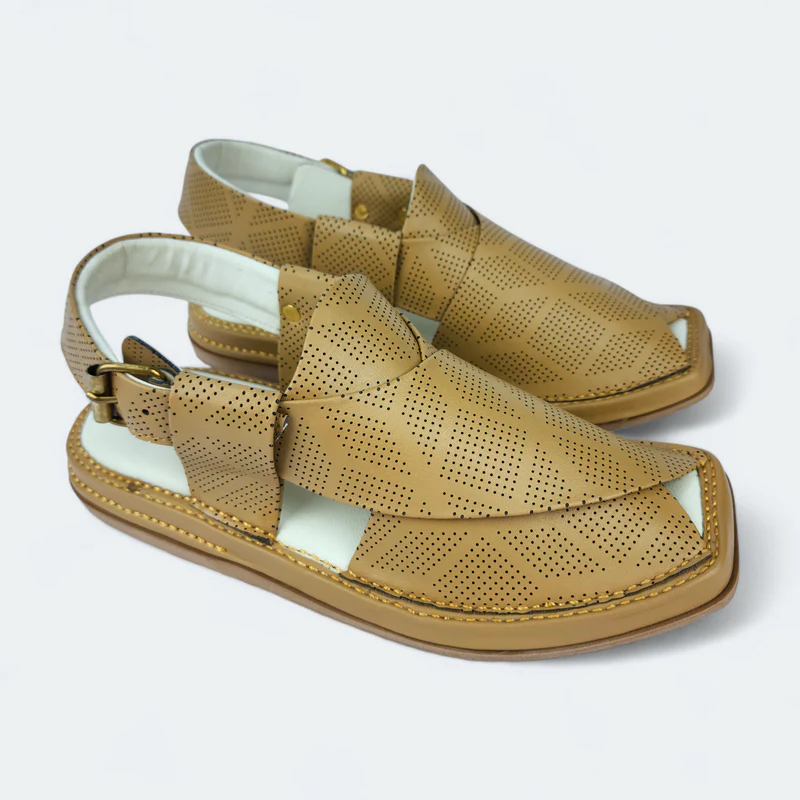 Kaptan Medicated Chappal Dotted Camal - Image 4