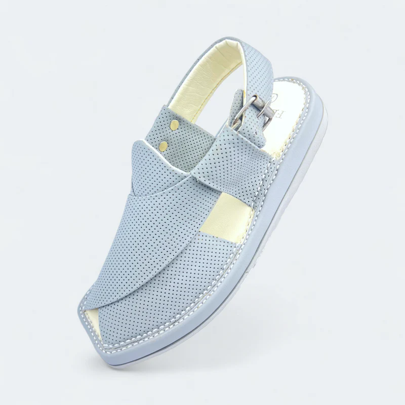 Kaptan Medicated Chappal Dotted Blue - Image 7