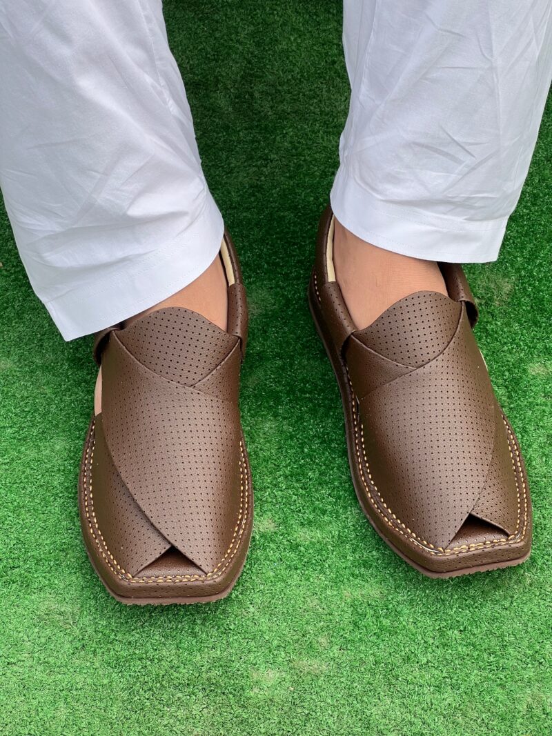 Medicated Kaptan Chappal Dotted Brown - Image 11