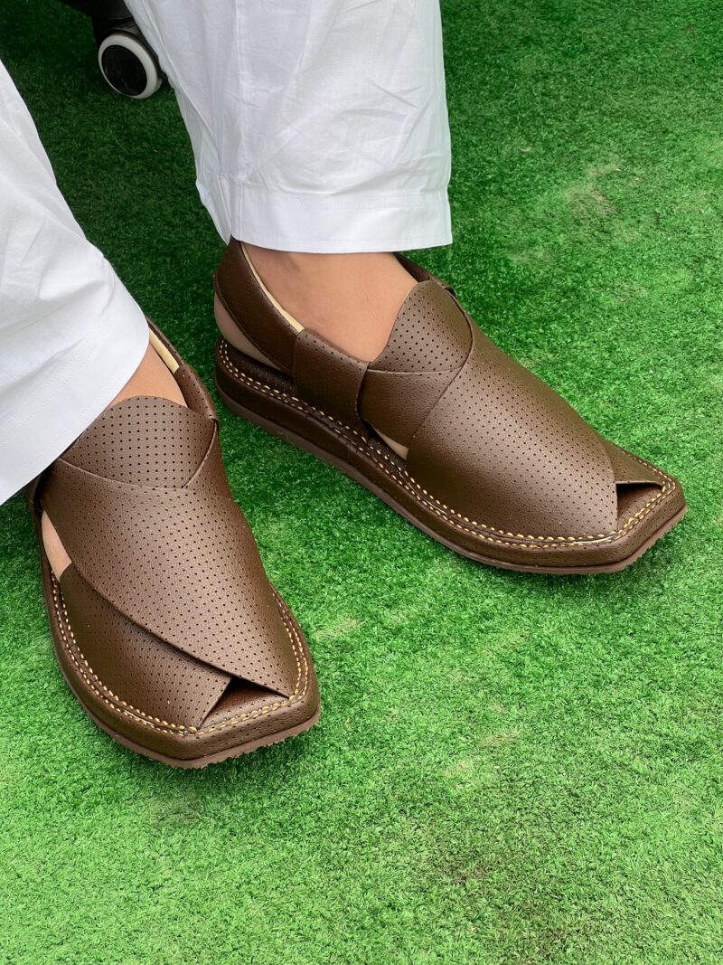 Medicated Kaptan Chappal Dotted Brown - Image 9