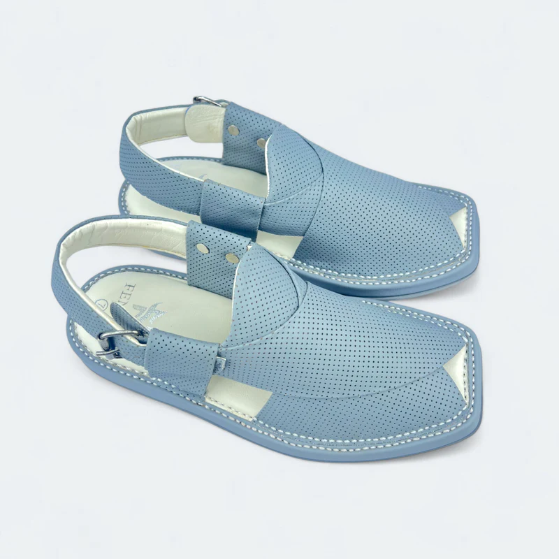 Kaptan Medicated Chappal Dotted Blue - Image 4