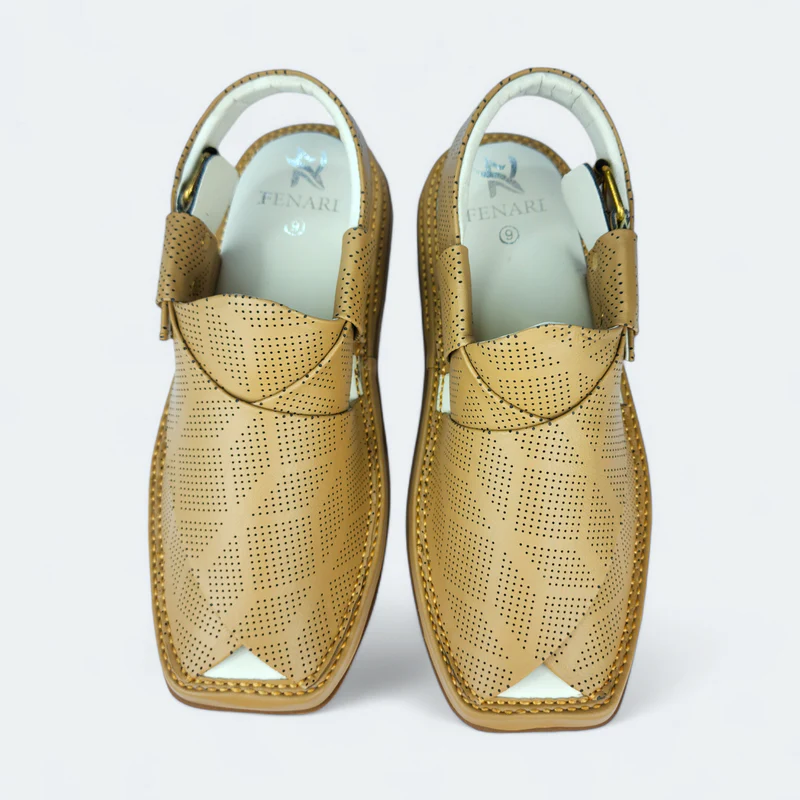 Kaptan Medicated Chappal Dotted Camal - Image 5