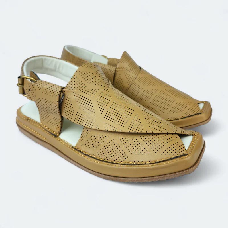 Kaptan Medicated Chappal Dotted Camal - Image 6