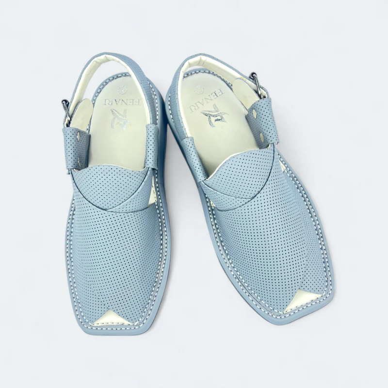 Kaptan Medicated Chappal Dotted Blue - Image 3