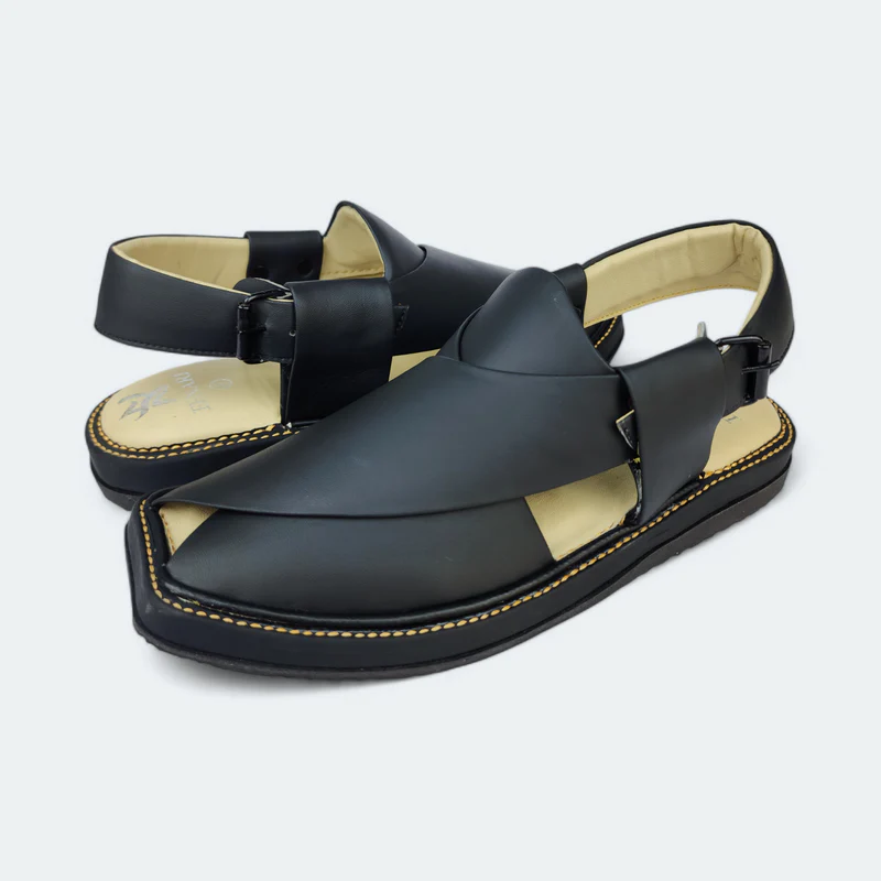 Kaptan Medicated Chappal Black - Image 4