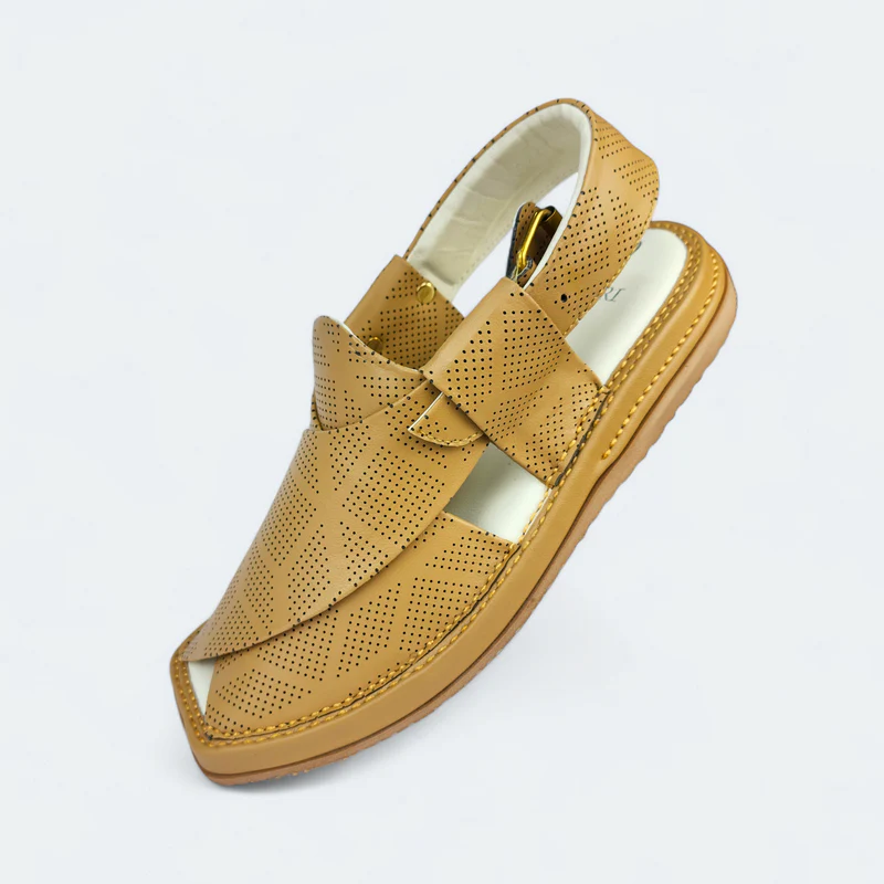 Kaptan Medicated Chappal Dotted Camal - Image 9