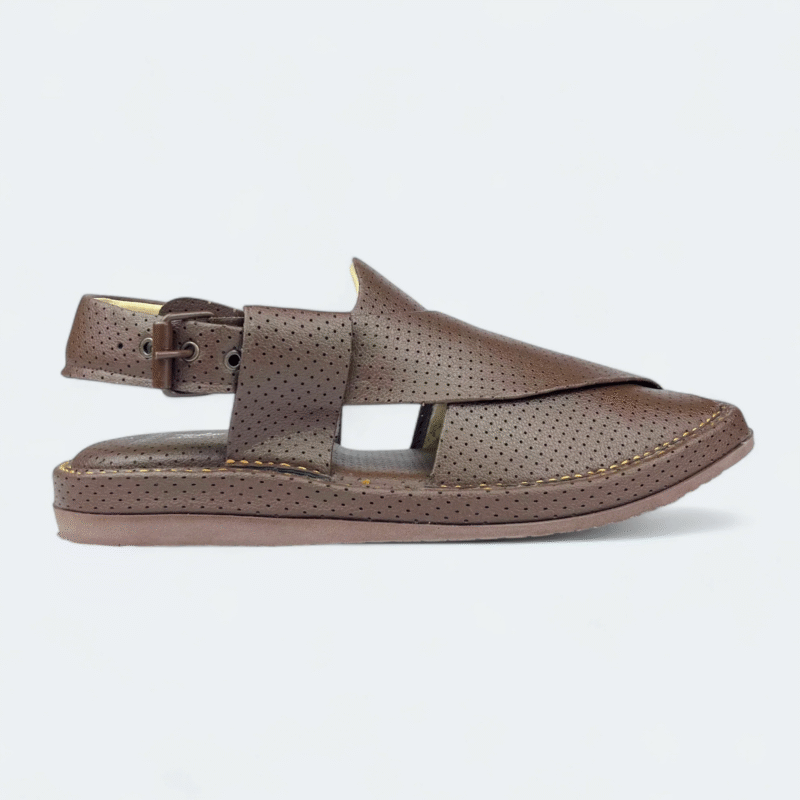 Medicated Kaptan Chappal Dotted Brown - Image 2