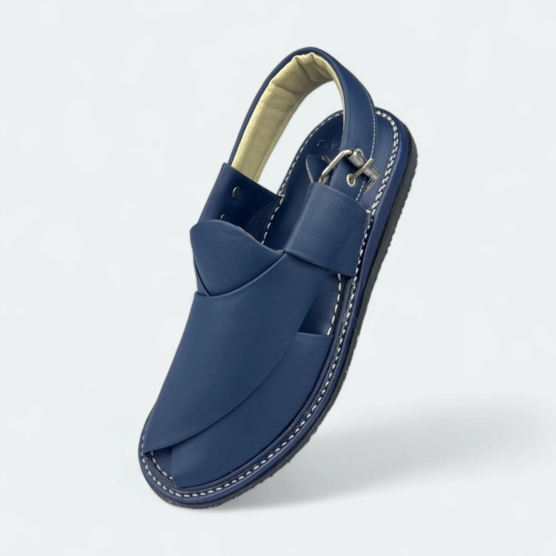 Peshawari Medicated Chappal Navy Blue - Image 11