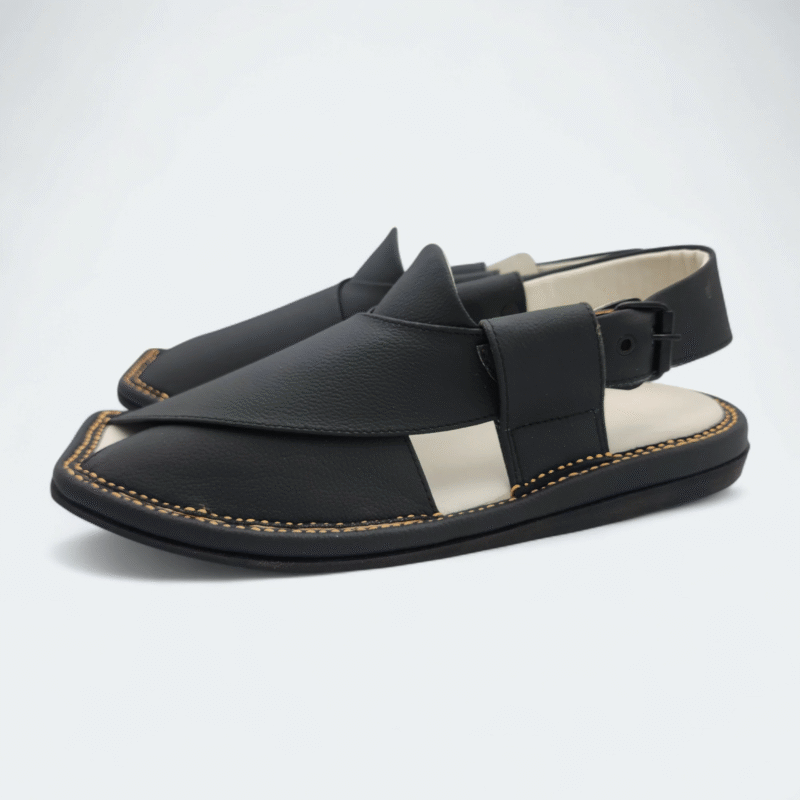 Single Kaptan Medicated Chappal Black - Image 2