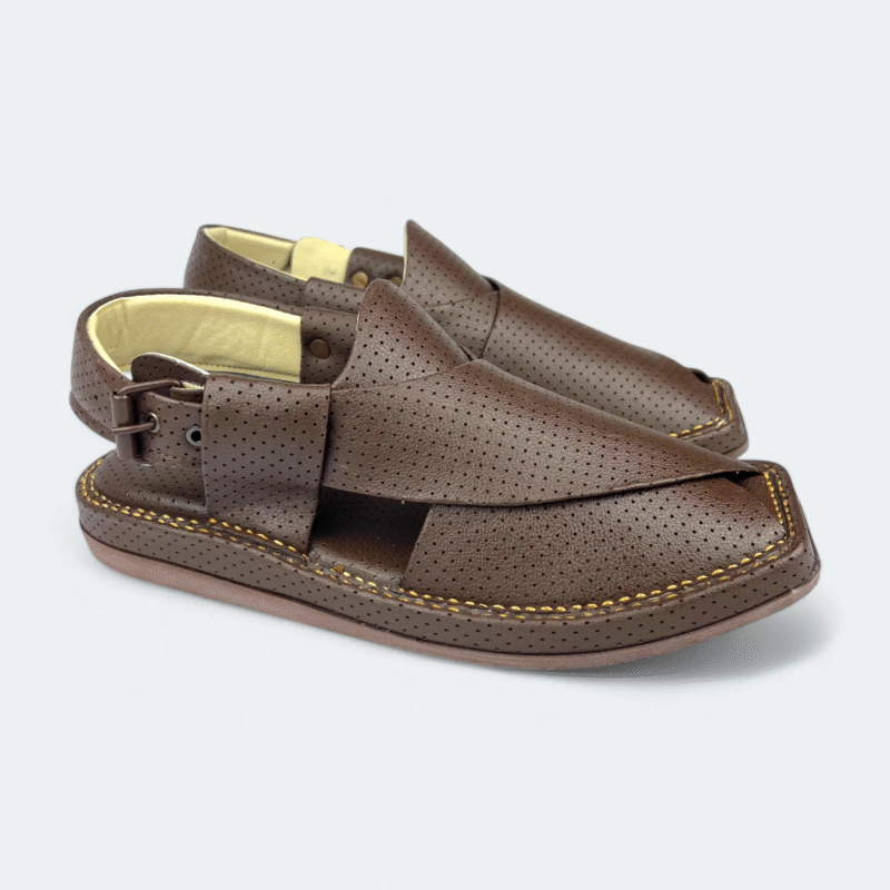 Medicated Kaptan Chappal Dotted Brown - Image 3