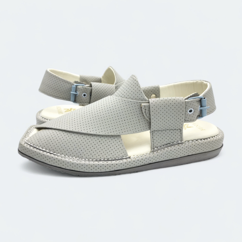 Kaptan Medicated Chappal Dotted White - Image 3