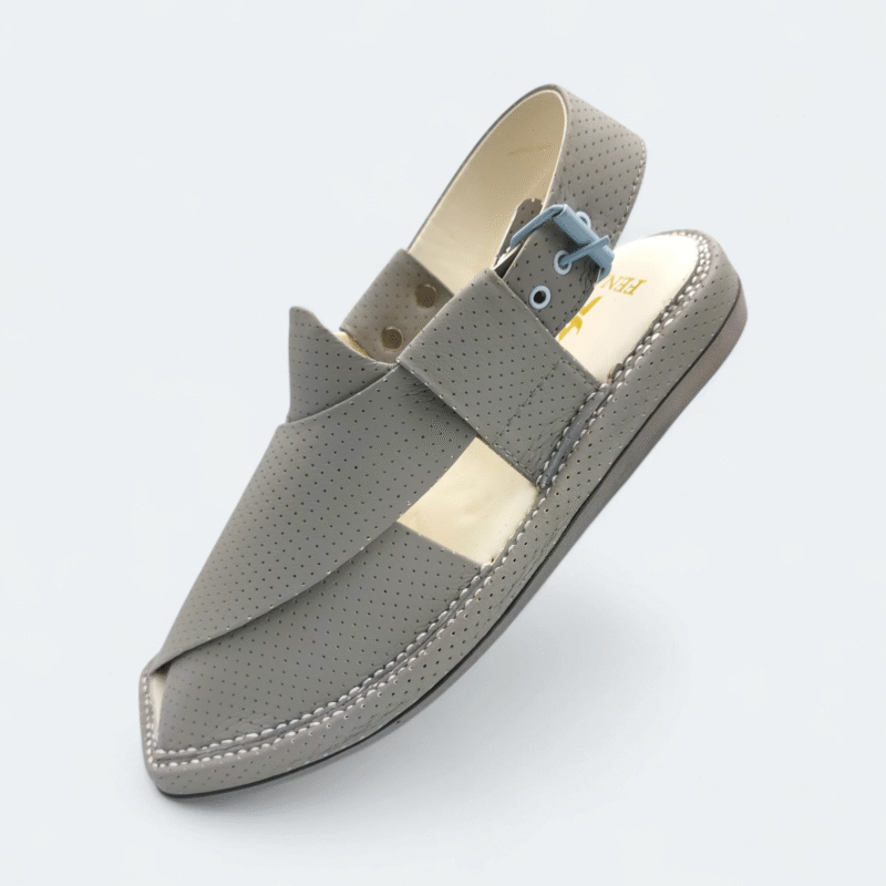 Kaptan Medicated Chappal Dotted Dark Grey - Image 7