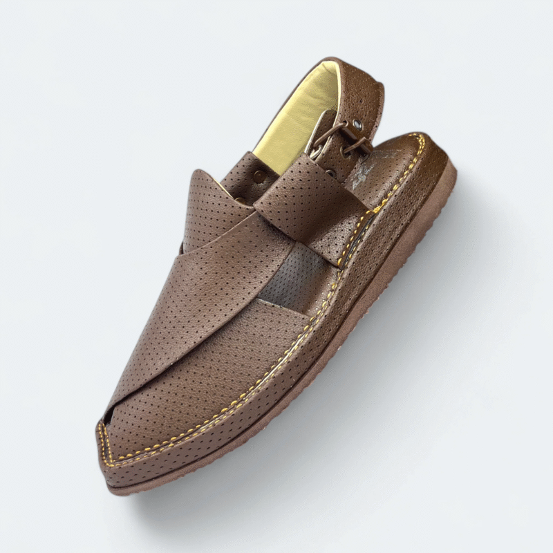 Medicated Kaptan Chappal Dotted Brown - Image 4