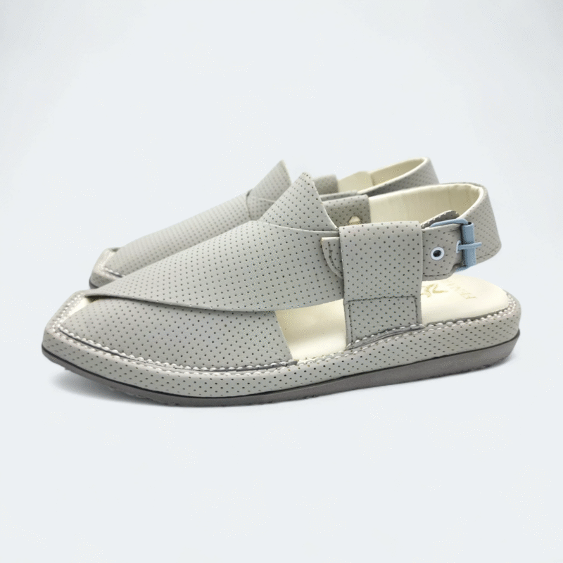 Kaptan Medicated Chappal Dotted White - Image 6