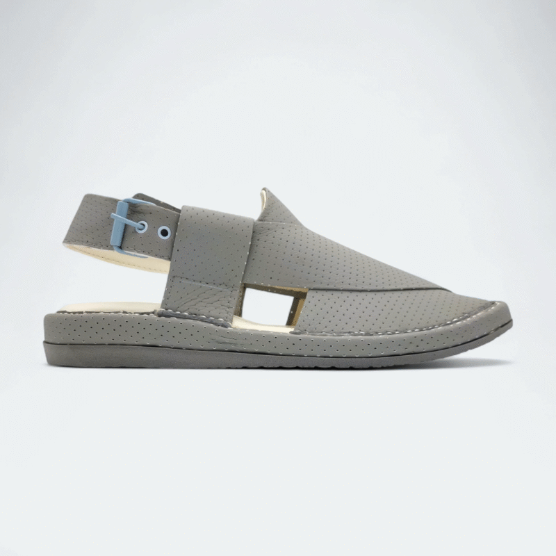Kaptan Medicated Chappal Dotted Dark Grey - Image 6