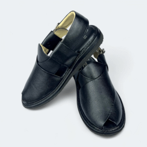 Premium Peshawari Medicated Chappal Black