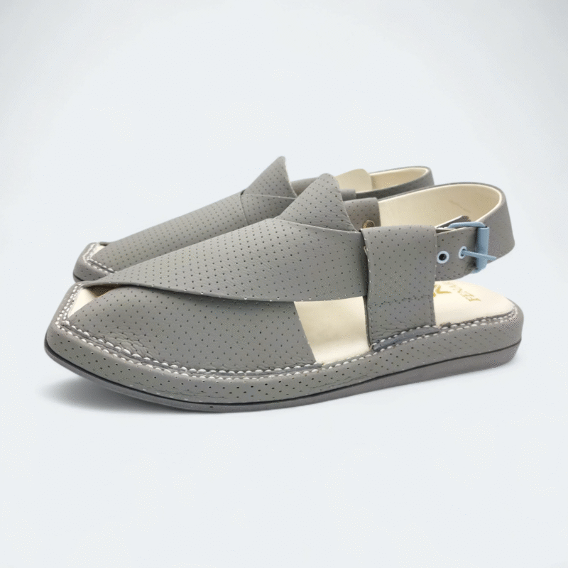 Kaptan Medicated Chappal Dotted Dark Grey - Image 5
