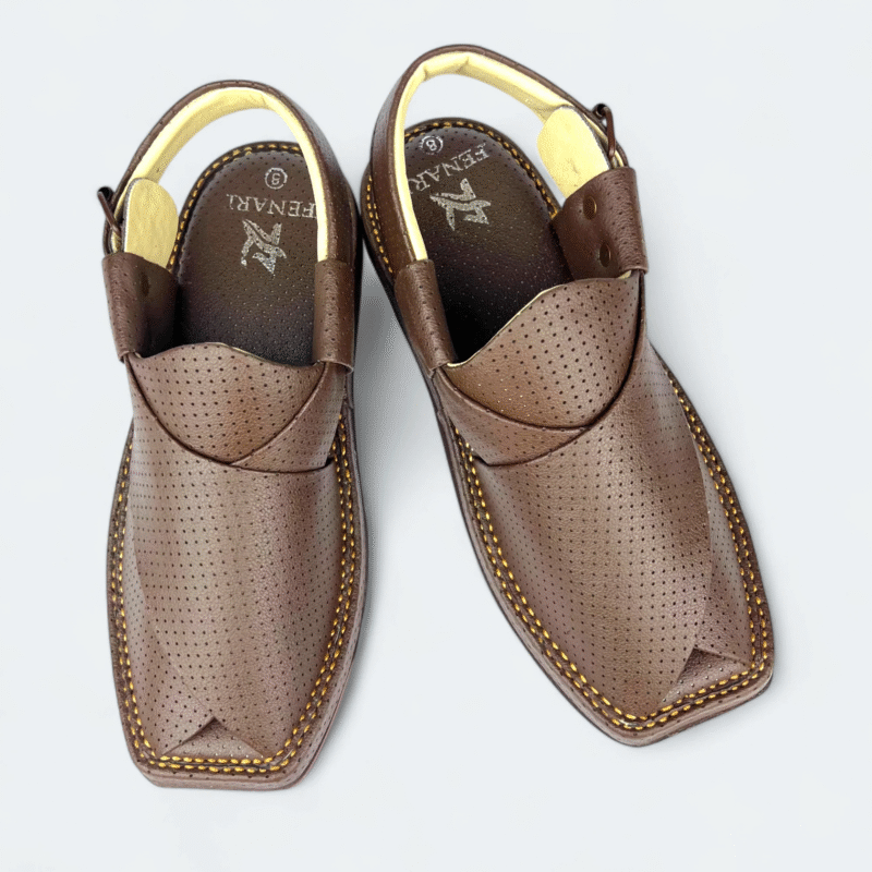 Medicated Kaptan Chappal Dotted Brown - Image 14