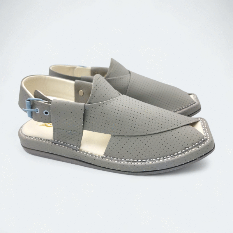 Kaptan Medicated Chappal Dotted Dark Grey - Image 4