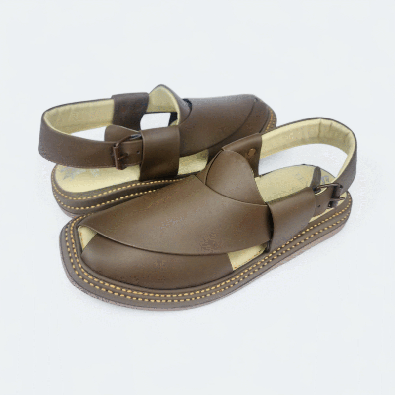 Kaptan Medicated Chappal Round Brown - Image 7
