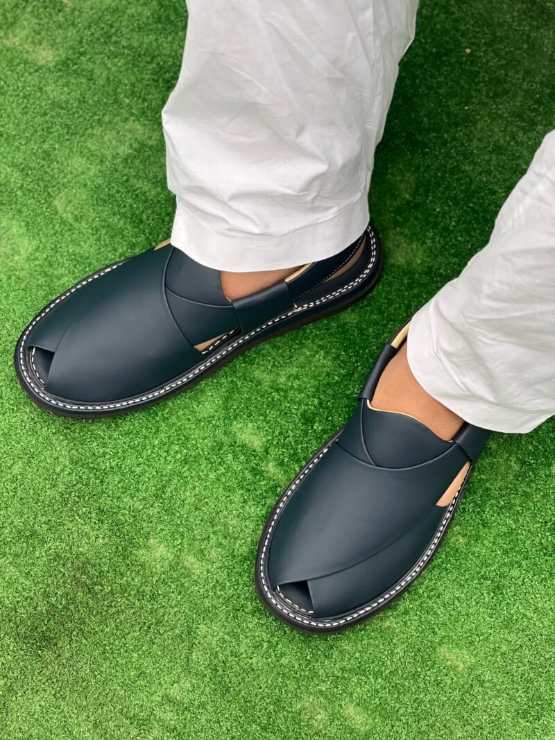 Peshawari Medicated Chappal Navy Blue - Image 12