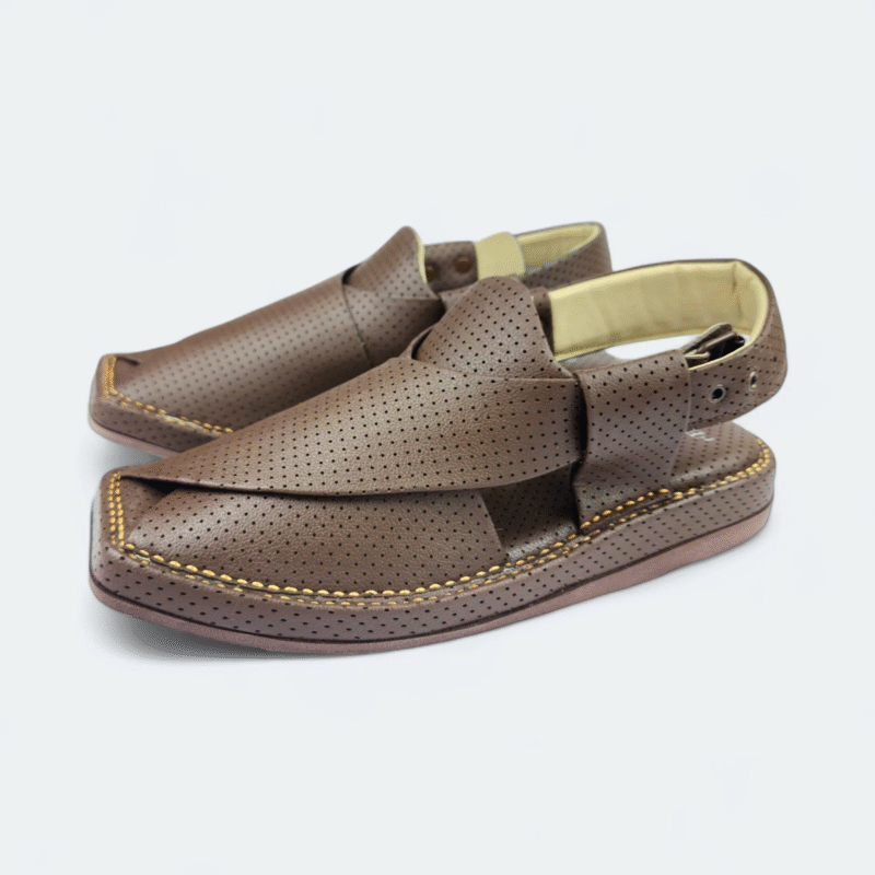 Medicated Kaptan Chappal Dotted Brown - Image 7